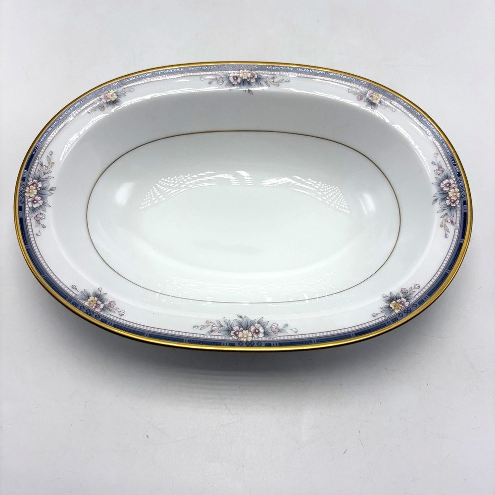 Noritake Ontario 3763 Oval Vegetable Serving Bowl Blue 10" x 7" Discontinued New